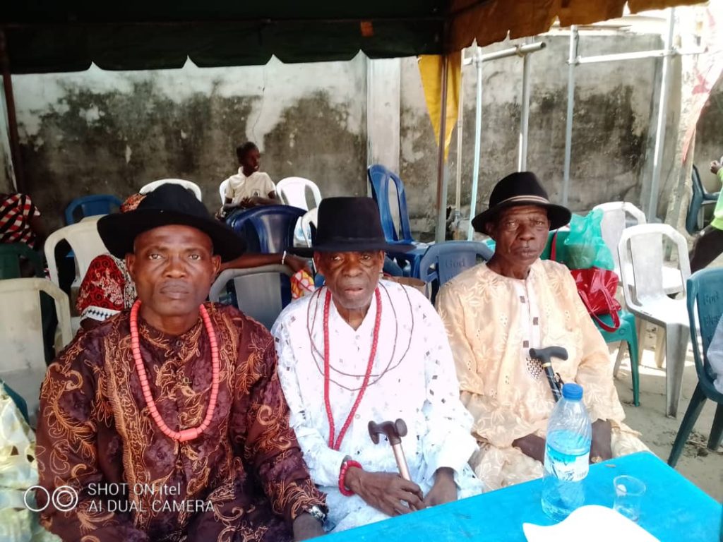 The celebrant, Overseer Andrew Omotite Olokor flanked by Prof. Ajirioghene Egbo (left) and guest during the celebrant retirement from active service.